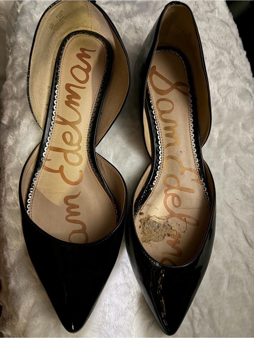 Sam Edelman Black Patent Pointed Toe Flats - Sleek Slip-On Style